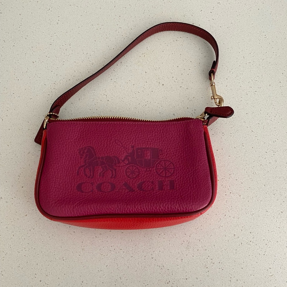 Coach Pink and Red Leather Purse